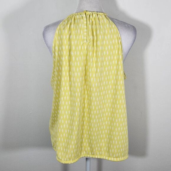 Worthington Yellow Print Halter Style Blouse Size Large NWOT Yellow Print Top - Picture 5 of 11